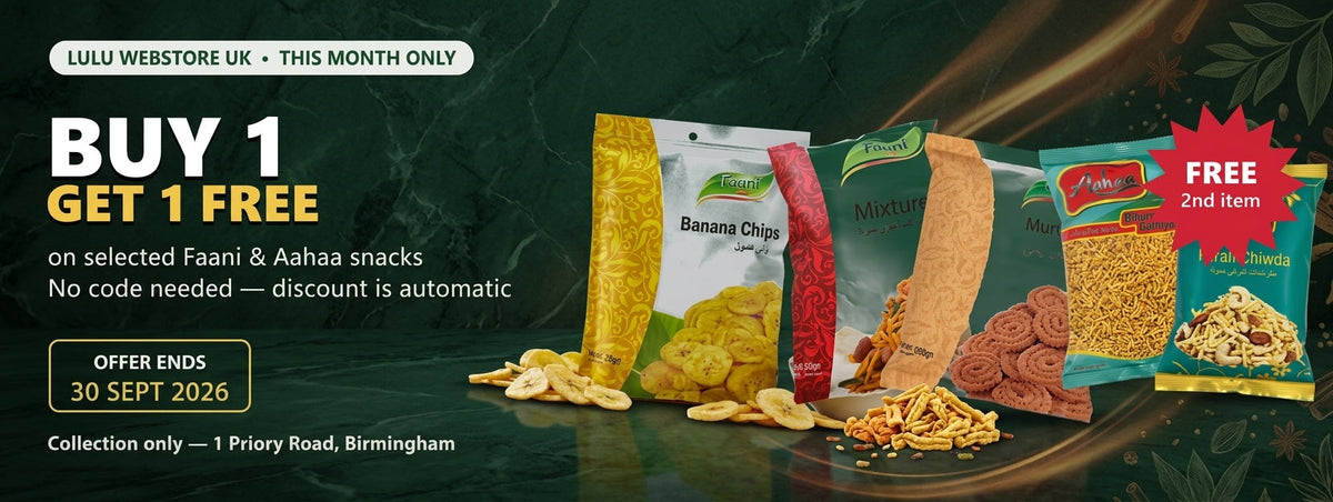Buy 1 Get 1 Free - Faani and Aahaa snacks, offer ends 30 September 2026